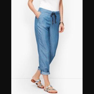sold - Talbots Summer Twill Slim Leg Crop Pants 12P